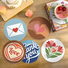 Cargar imagen en el visor de la galería, Pintar por números Posavasos 10cm (6 piezas) - Mensajes de amor