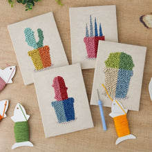 Cargar imagen en el visor de la galería, Punch Needle Kit (4 piezas) con marcos - Plantas Coloridas