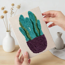 Cargar imagen en el visor de la galería, Punch Needle Kit (4 piezas) con marcos - Colección de Plantas del Desierto