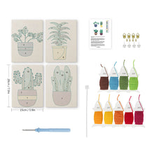 Cargar imagen en el visor de la galería, Punch Needle Kit (4 piezas) con marcos - Colección de Plantas del Desierto