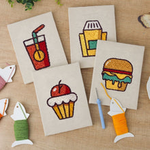 Cargar imagen en el visor de la galería, Punch Needle Kit (4 piezas) con marcos - Diversión de Comida Rápida