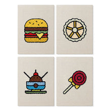 Cargar imagen en el visor de la galería, Punch Needle Kit (4 piezas) con marcos - Dulces y Street Food Figured'Art