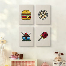 Cargar imagen en el visor de la galería, Punch Needle Kit (4 piezas) con marcos - Dulces y Street Food