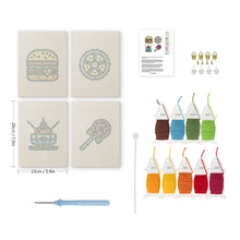Cargar imagen en el visor de la galería, Punch Needle Kit (4 piezas) con marcos - Dulces y Street Food