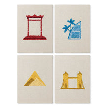 Cargar imagen en el visor de la galería, Punch Needle Kit (4 piezas) con marcos - Set de Monumentos del Mundo Figured'Art