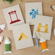 Cargar imagen en el visor de la galería, Punch Needle Kit (4 piezas) con marcos - Set de Monumentos del Mundo