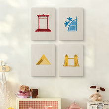Cargar imagen en el visor de la galería, Punch Needle Kit (4 piezas) con marcos - Set de Monumentos del Mundo