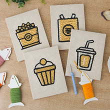 Cargar imagen en el visor de la galería, Punch Needle Kit (4 piezas) con marcos - Snacks del Día a Día