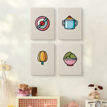 Cargar imagen en el visor de la galería, Punch Needle Kit (4 piezas) con marcos - Mini iconos de comida