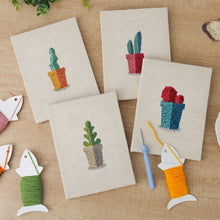 Cargar imagen en el visor de la galería, Punch Needle Kit (4 piezas) con marcos - Macetas de Suculentas 1