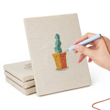 Cargar imagen en el visor de la galería, Punch Needle Kit (4 piezas) con marcos - Macetas de Suculentas 1