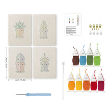 Cargar imagen en el visor de la galería, Punch Needle Kit (4 piezas) con marcos - Mini Jardín Interior 2