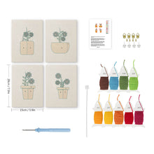Cargar imagen en el visor de la galería, Punch Needle Kit (4 piezas) con marcos - Mini Macetas en Flor 2