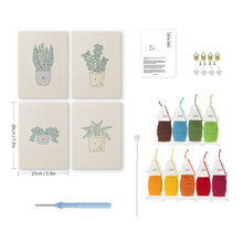Cargar imagen en el visor de la galería, Punch Needle Kit (4 piezas) con marcos - Oasis Verde