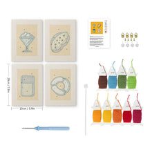 Cargar imagen en el visor de la galería, Punch Needle Kit (4 piezas) con marcos - Snacks Deliciosos