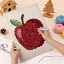 Cargar imagen en el visor de la galería, Punch Needle Kit con marco - Manzana Roja