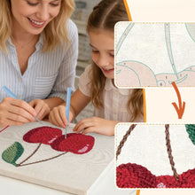 Cargar imagen en el visor de la galería, Punch Needle Kit con marco - Cerezas
