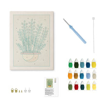 Cargar imagen en el visor de la galería, Punch Needle Kit con marco - Helechos en Maceta