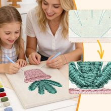 Cargar imagen en el visor de la galería, Punch Needle Kit con marco - Cactus Kawaii