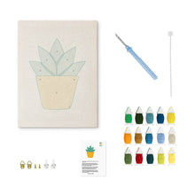 Cargar imagen en el visor de la galería, Punch Needle Kit con marco - Suculenta Soleada