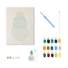 Cargar imagen en el visor de la galería, Punch Needle Kit con marco - Pequeño Cactus Feliz