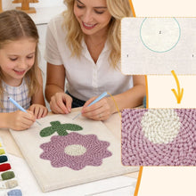 Cargar imagen en el visor de la galería, Punch Needle Kit con marco - Flor de Lila