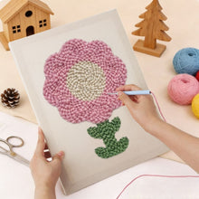 Cargar imagen en el visor de la galería, Punch Needle Kit con marco - Pétalos Rosas