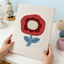 Cargar imagen en el visor de la galería, Punch Needle Kit con marco - Flor Carmesí