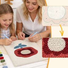 Cargar imagen en el visor de la galería, Punch Needle Kit con marco - Flor Carmesí
