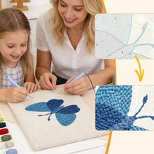 Cargar imagen en el visor de la galería, Punch Needle Kit con marco - Mariposa Sueño Azul