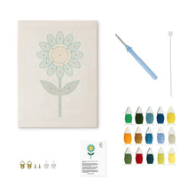 Cargar imagen en el visor de la galería, Punch Needle Kit con marco - Flor Cielo Azul
