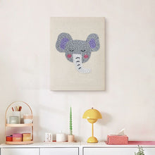 Cargar imagen en el visor de la galería, Punch Needle Kit con marco - Pequeño Elefante
