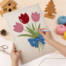 Cargar imagen en el visor de la galería, Punch Needle Kit con marco - Ramo de Tulipanes