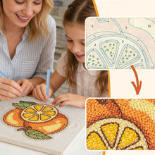 Cargar imagen en el visor de la galería, Punch Needle Kit con marco - Naranjas Frescas