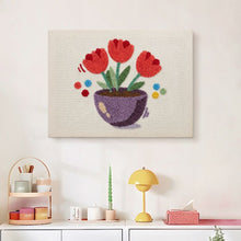 Cargar imagen en el visor de la galería, Punch Needle Kit con marco - Tulipanes Coloridos