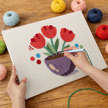 Cargar imagen en el visor de la galería, Punch Needle Kit con marco - Tulipanes Coloridos