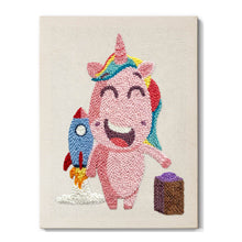 Cargar imagen en el visor de la galería, Punch Needle Kit con marco - Aventura Unicornio Figured'Art