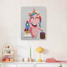 Cargar imagen en el visor de la galería, Punch Needle Kit con marco - Aventura Unicornio