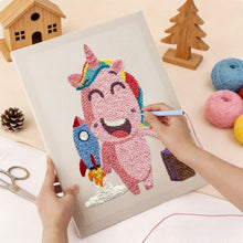 Cargar imagen en el visor de la galería, Punch Needle Kit con marco - Aventura Unicornio