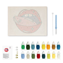 Cargar imagen en el visor de la galería, Punch Needle Kit con marco - Labios Pop Art