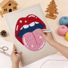Cargar imagen en el visor de la galería, Punch Needle Kit con marco - Labios Eléctricos