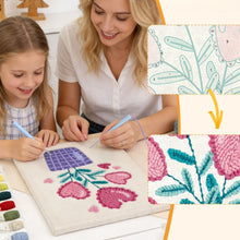 Cargar imagen en el visor de la galería, Punch Needle Kit con marco - Flores del Corazón