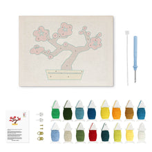Cargar imagen en el visor de la galería, Punch Needle Kit con marco - Bonsái de Flor de Cerezo