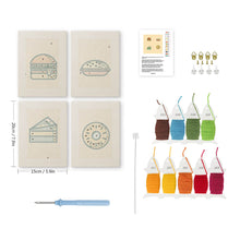 Cargar imagen en el visor de la galería, Punch Needle Kit (4 piezas) con marcos - Street Food 2