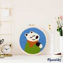 Cargar imagen en el visor de la galería, Punch Needle Oso polar con una bufanda