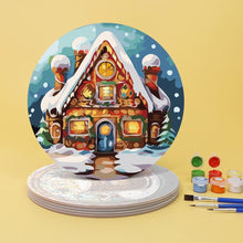 Cargar imagen en el visor de la galería, Pintar por números Juegos de Mesa 20 cm (6 piezas) - Casa de Jengibre, Árbol de Navidad y Diseños de Invierno