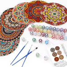 Cargar imagen en el visor de la galería, Pintar por números Juegos de Mesa 20 cm (6 piezas) - Mandala Bohemio Redondo
