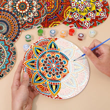 Cargar imagen en el visor de la galería, Pintar por números Juegos de Mesa 20 cm (6 piezas) - Mandala Bohemio Redondo