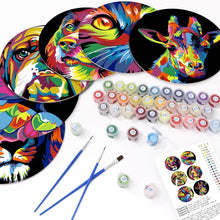 Cargar imagen en el visor de la galería, Sets de mesa Pintar por números 20 cm (6 piezas) - Animal Pop Art