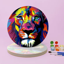 Cargar imagen en el visor de la galería, Sets de mesa Pintar por números 20 cm (6 piezas) - Animal Pop Art